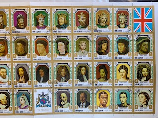 Umm Al Qiwain 1971 Kings + Queens Used Full Stamps Sheet FOLDED 