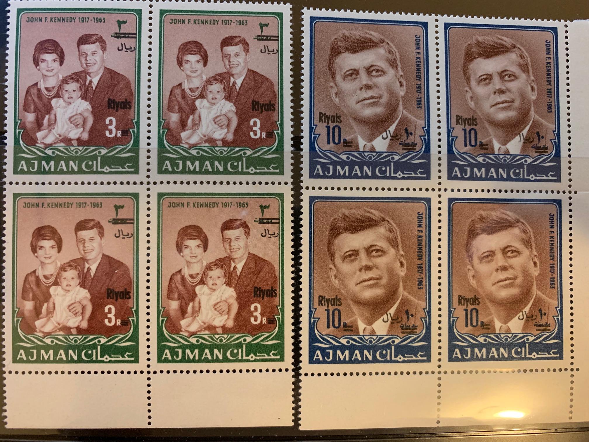 John F. Kennedy memorial stamp - 2 blocks