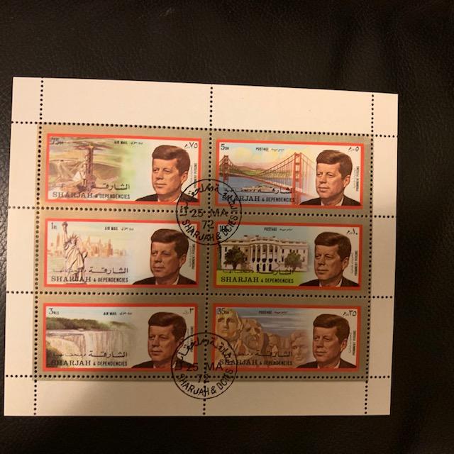 Sharjah set of 6 John F. Kennedy stamps from 1972