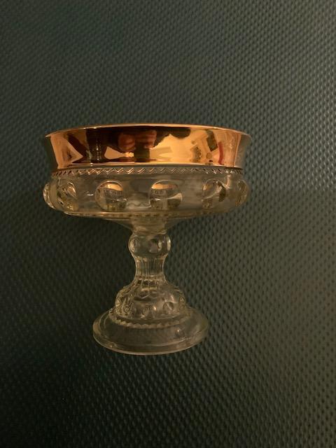 Compote Kings Crown Glass Candy Dish Silve